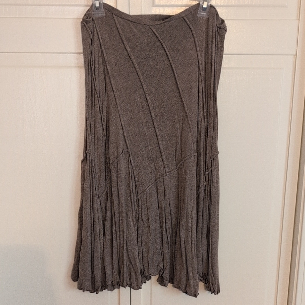 Max Edition Seamed Asymmetrical Brown Skirt - Mid Calf Length Size XL